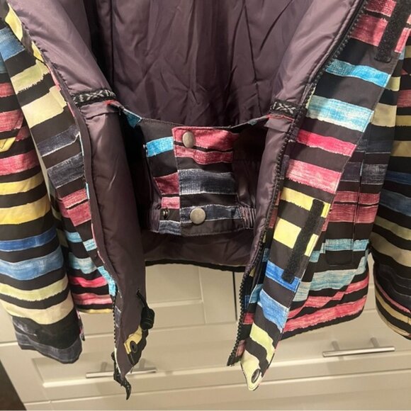 BURTON Striped Multicolor Snowboard Ski Jacket -Lots of Features! Sz Small - Picture 14 of 16
